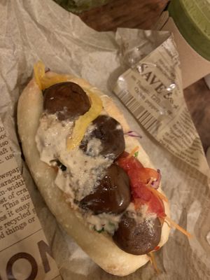 Mushroom „Hot Dog" at Vege Stand in Tokyo