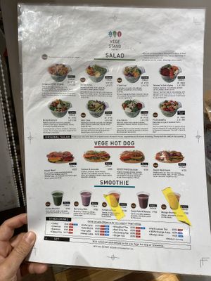 Menu at Vege Stand in Tokyo