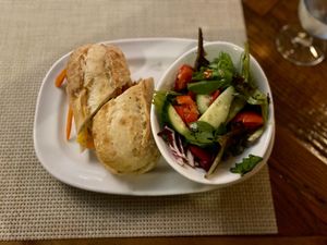 Deep fried tofu sandwich  at Tin Pan Alley in Provincetown