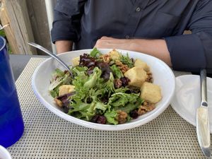 Veg version of salad with walnuts    at Tin Pan Alley in Provincetown