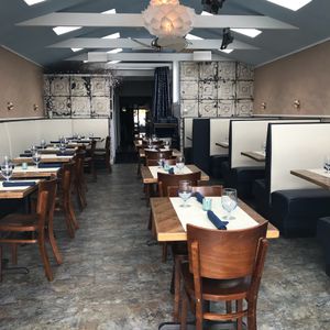 Inside seating at Tin Pan Alley in Provincetown