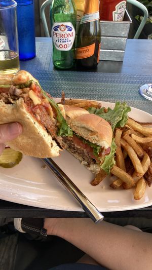 Beyond burger with vegan provolone    at Tin Pan Alley in Provincetown