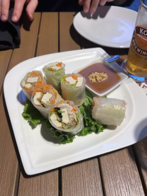 Vegan-friendly rice paper rolls   at Noi Thai in Honolulu