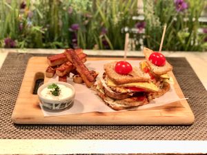 Organic Vegetarian Club Sandwich at Mandala in Belgrade