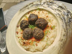Kofta and celeriac mash at Mandala in Belgrade