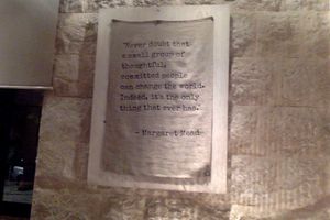 Change the world message at Mandala in Belgrade