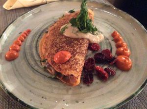 The creamy veg crepe at Mandala in Belgrade