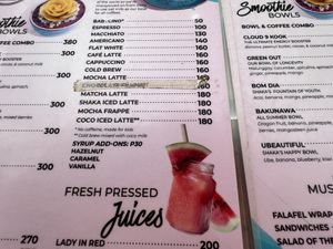 Menu  at SHAKA - Siargao in Siargao