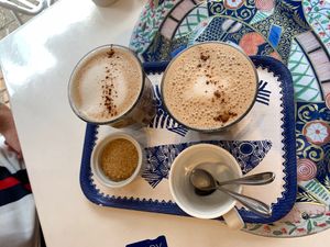 Chai latte Indian inspired milk based drink with oat milk  at Bailgate Deli in Lincoln