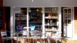 Bailgate Deli on a warm Spring day. at Bailgate Deli in Lincoln