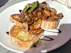 Mushrooms on Sourdough  at Bailgate Deli in Lincoln