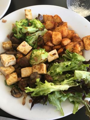 Tofu stir fry with potatoes  at Mama's Boy in Athens