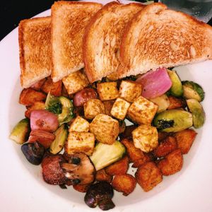 Tofu replacement for Brussels hash at Mama's Boy in Athens