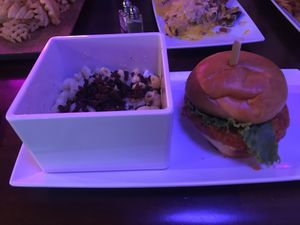 Buffalo chick-faux-le and mac at Morels Cafe in Louisville