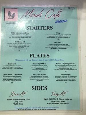 Menu morels café  at Morels Cafe in Louisville