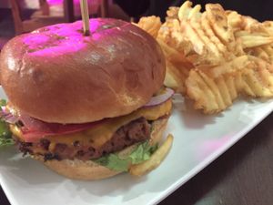 The cheeseburger !!! at Morels Cafe in Louisville