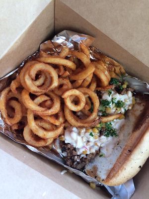 Steak tip corn relish hoagie  at Morels Cafe in Louisville