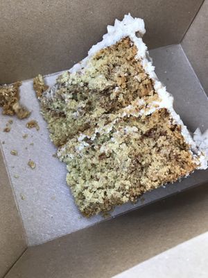 Piece of cinnamon cake. The piece was huge! And delicious 😊. at Morels Cafe in Louisville