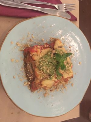 15 € Lasagne like eggplant dish  at ErbOsteria in Trieste