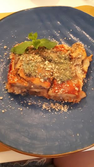 parmigiana di melanzane vegana at ErbOsteria in Trieste