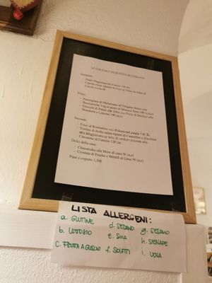 Menu at ErbOsteria in Trieste