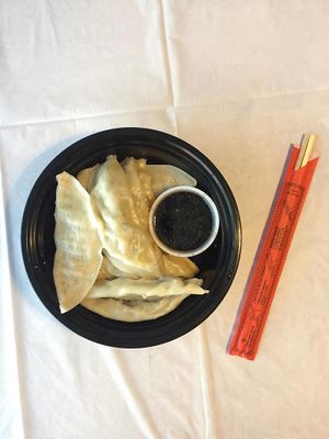 Korean Dumplings
(vegan) at Cafe Boba in Kentwood