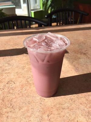 Blueberry French Soda
with coconut milk at Cafe Boba in Kentwood