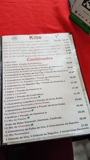 Menu at Abudi in Sao Paulo