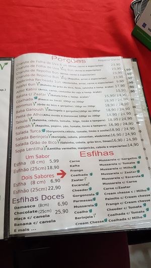 Menu at Abudi in Sao Paulo