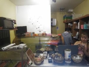 Inside/counter at Almacen Vegano Ostara in Santiago