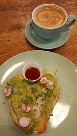Avo on toast at The Curious Kitchen in Brixham
