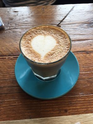 Oat milk flat white at The Curious Kitchen in Brixham