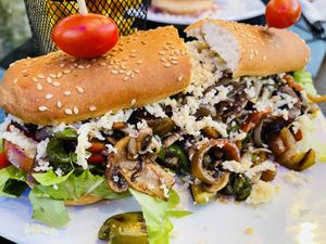 Cheese steak sandwich   at Fratello Vegan in Cuenca