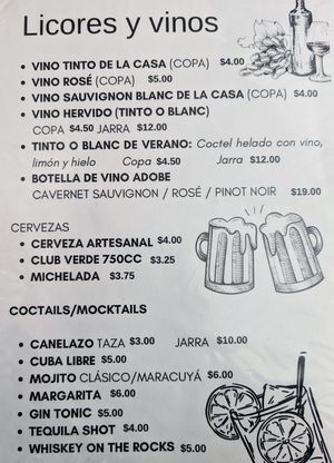 Drinks menu, April 2023 at Fratello Vegan in Cuenca