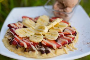 Dessert Waffle at Fratello Vegan in Cuenca