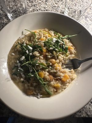 Roasted butternut squash risotto   at Vincenzo's Grill House in Limerick