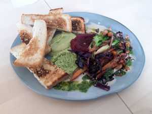 Dip platter at Beans&more in Jyvaskyla