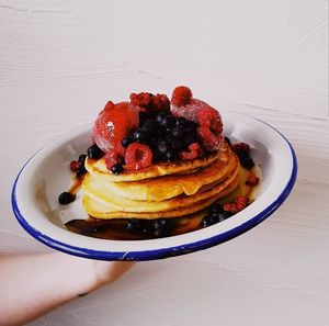 Berry pancakes at Beans&more in Jyvaskyla