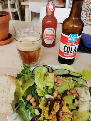 Salad from buffet to go with lunch menu at Beans&more in Jyvaskyla