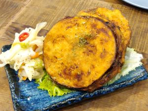 Fried eggplant at Blossom Rena Vegan Cafe 貝多蕾納 in Taipei