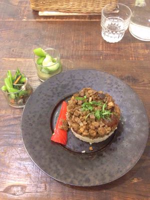 Vegan braised pork rice! Amazing at Blossom Rena Vegan Cafe 貝多蕾納 in Taipei