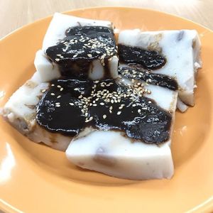 Radish cake at Kong Meng San Phor Kark See Monastery in Central Singapore