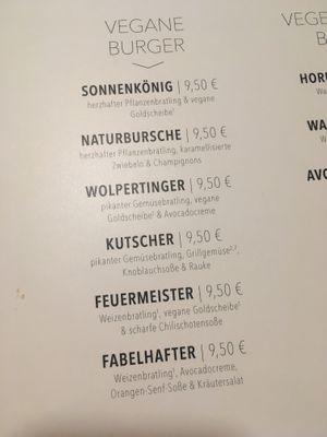 Vegan burger selection  at MUC - Hans im Glück - T2 in Munich