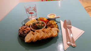 Taster Plate at The Accidental Vegan Cafe in Honiton