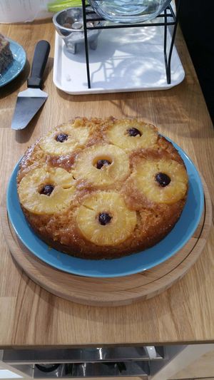 Pineapple Upside Down  Cake at The Accidental Vegan Cafe in Honiton
