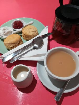 Delicious cream tea! With coconut cream and almond milk :)  at The Accidental Vegan Cafe in Honiton