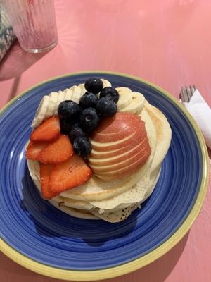 Breakfast pancakes  at The Accidental Vegan Cafe in Honiton