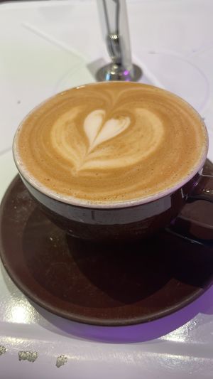 Oat milk latte  at Nourish Cafe in San Francisco