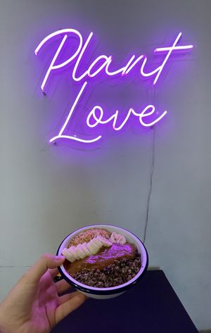 Green açaí bowl   at Nourish Cafe in San Francisco