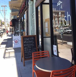store front at Nourish Cafe in San Francisco